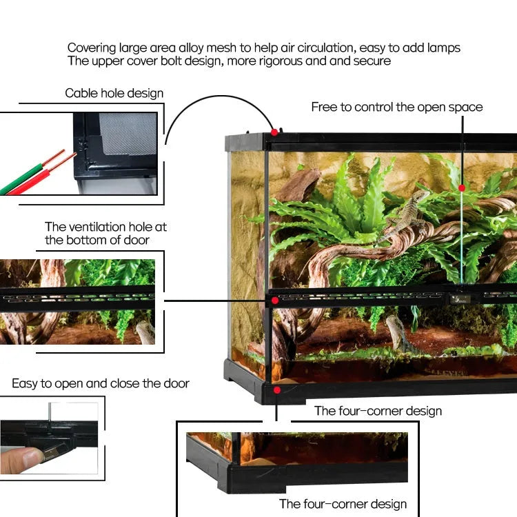 Deluxe Reptile Terrarium 60cm x 45cm x 60cm - Amazing Amazon