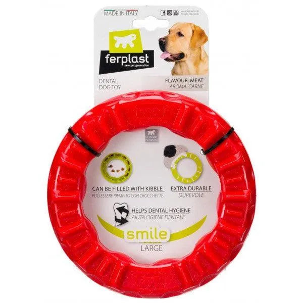 Dog Dental Ring Smile Large Red Aquarium and Reptiles