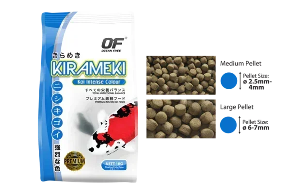 Ocean Free Kirameki Premium Intense Colour Koi Medium 1Kg - Amazing Amazon