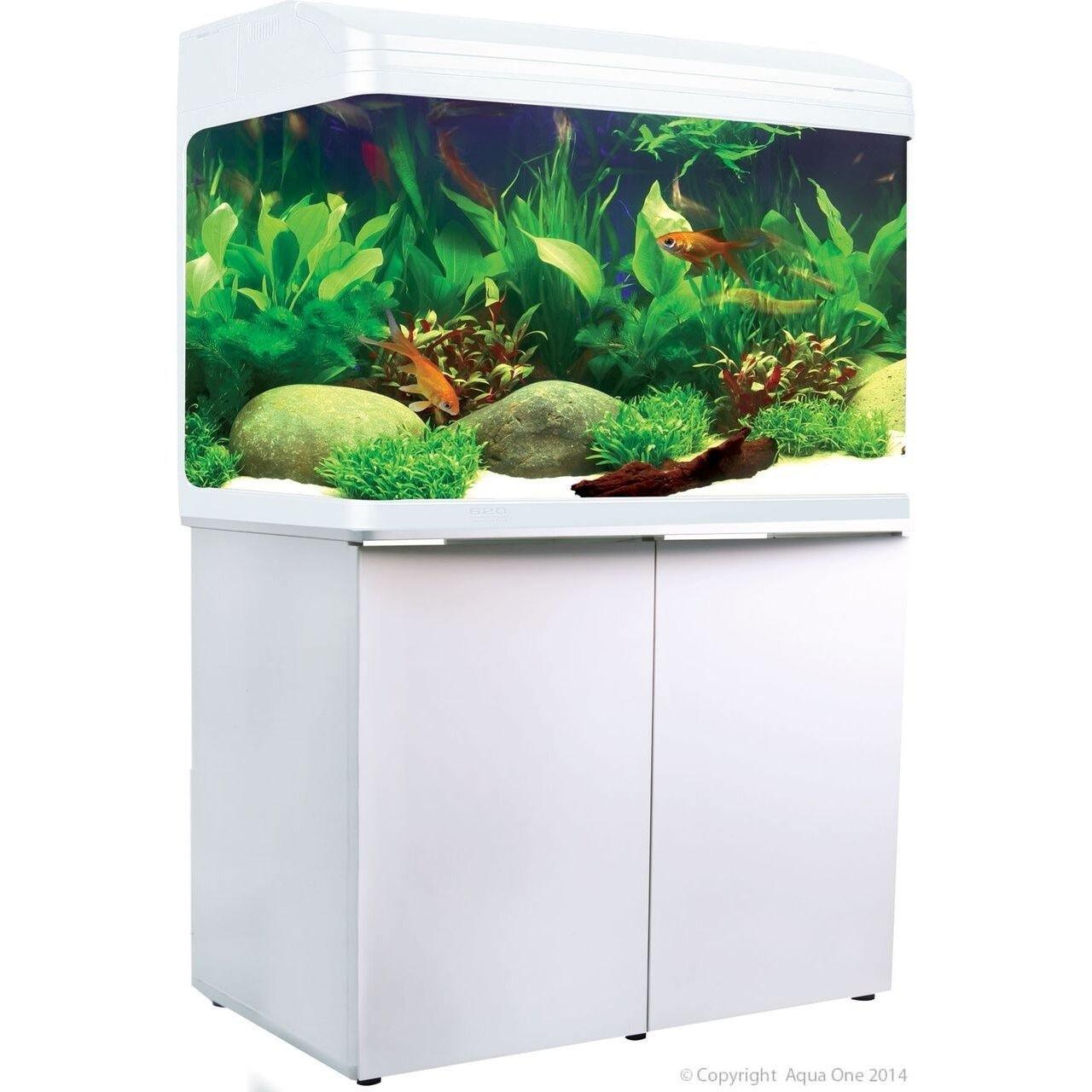 Aqua One AR 620 White Aquarium With Cabinet - Amazing Amazon