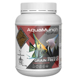 AquaMunch AquaFlake grain free carnivore fish food for aquariums, 400g jar with angelfish imagery
