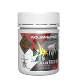 AquaMunch AquaFlake grain free carnivore fish food for aquarium fish, 45g jar with angelfish imagery