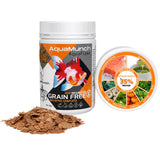 AquaMunch AquaFlake grain-free goldfish food, 35% protein, made in Australia, with salmon and seaweed extract
