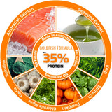 Goldfish Formula with 35% protein, Australian salmon, seaweed, spirulina, garlic, kelp, spinach, pumpkin, chlorella algae — made in Australia, no fillers, no grains, no hormones