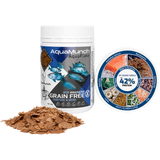 AquaMunch AquaFlake grain-free fish food, 42% protein, made in Australia, for aquarium fish growth and health
