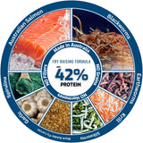 High-protein fry raising formula with Australian salmon, blackworms, earthworms, krill, silkworms, soldier fly larvae, garlic, spirulina — made in Australia, no fillers, no grains, no hormones