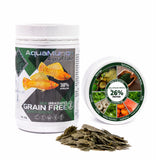 AquaMunch AquaFlake grain-free fish food with 38% spirulina, super greens, 26% protein, made in Australia
