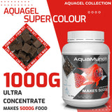 AquaMunch AquaGel Super Colour fish food, 1000g ultra concentrate makes 5000g, firm set gel cubes for aquarium fish