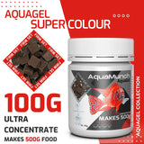 AquaMunch AquaGel Super Colour fish food, 100g ultra concentrate makes 500g, firm set gel cubes for aquarium fish