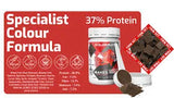 Specialist Colour Formula fish food with 37% protein, ideal for aquarium fish and vibrant color enhancement.
