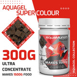 AquaMunch AquaGel Super Colour fish food, 300g ultra concentrate makes 1500g, for aquarium fish