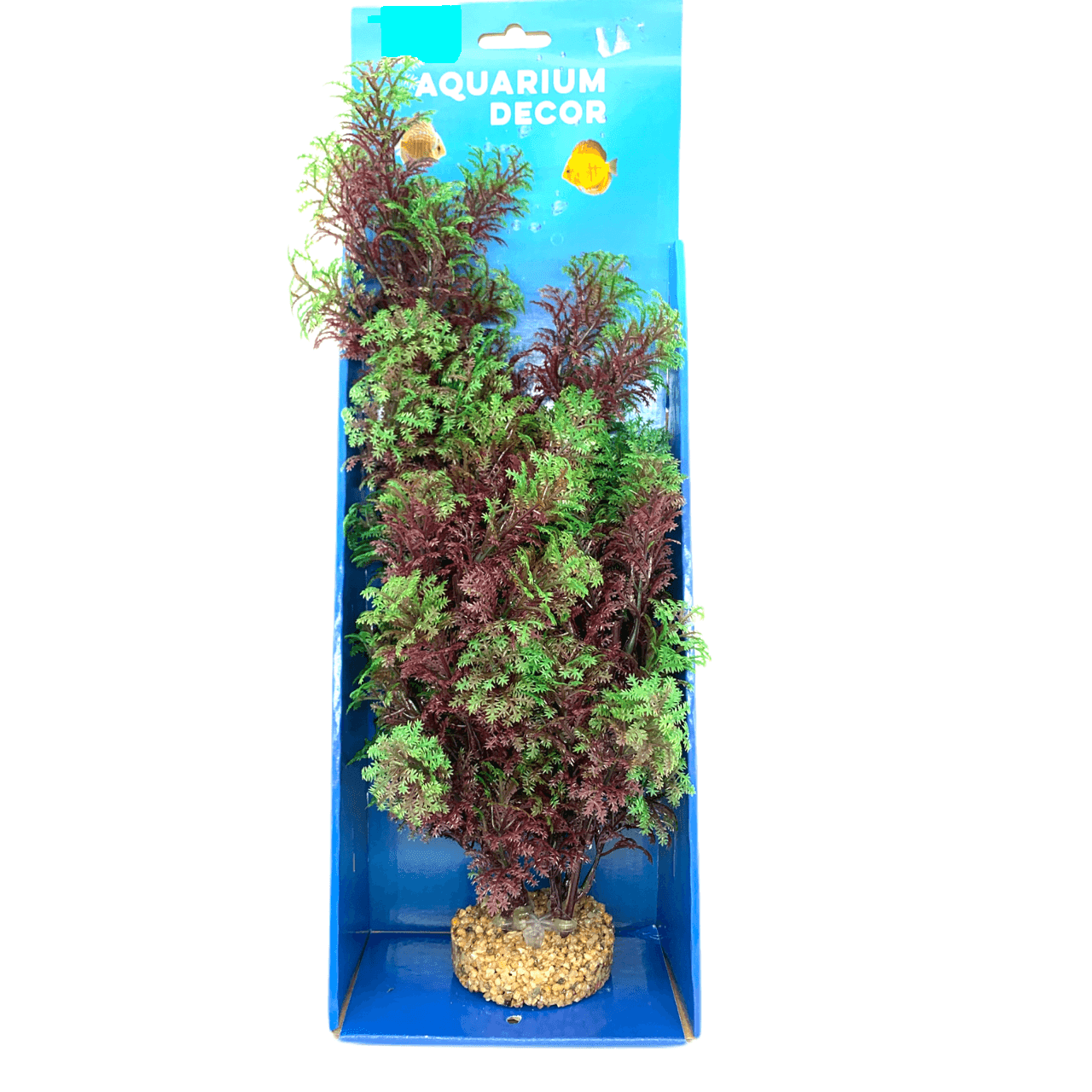 Aquarium Ornament Green Purple Plant on Stone 38cm - Amazing Amazon