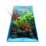 Aquarium Rock Cave Ornament with Plant 18cm (#1) - Amazing Amazon