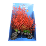 Aquarium Rock Cave Ornament with Plant 26cm (#12) - Amazing Amazon