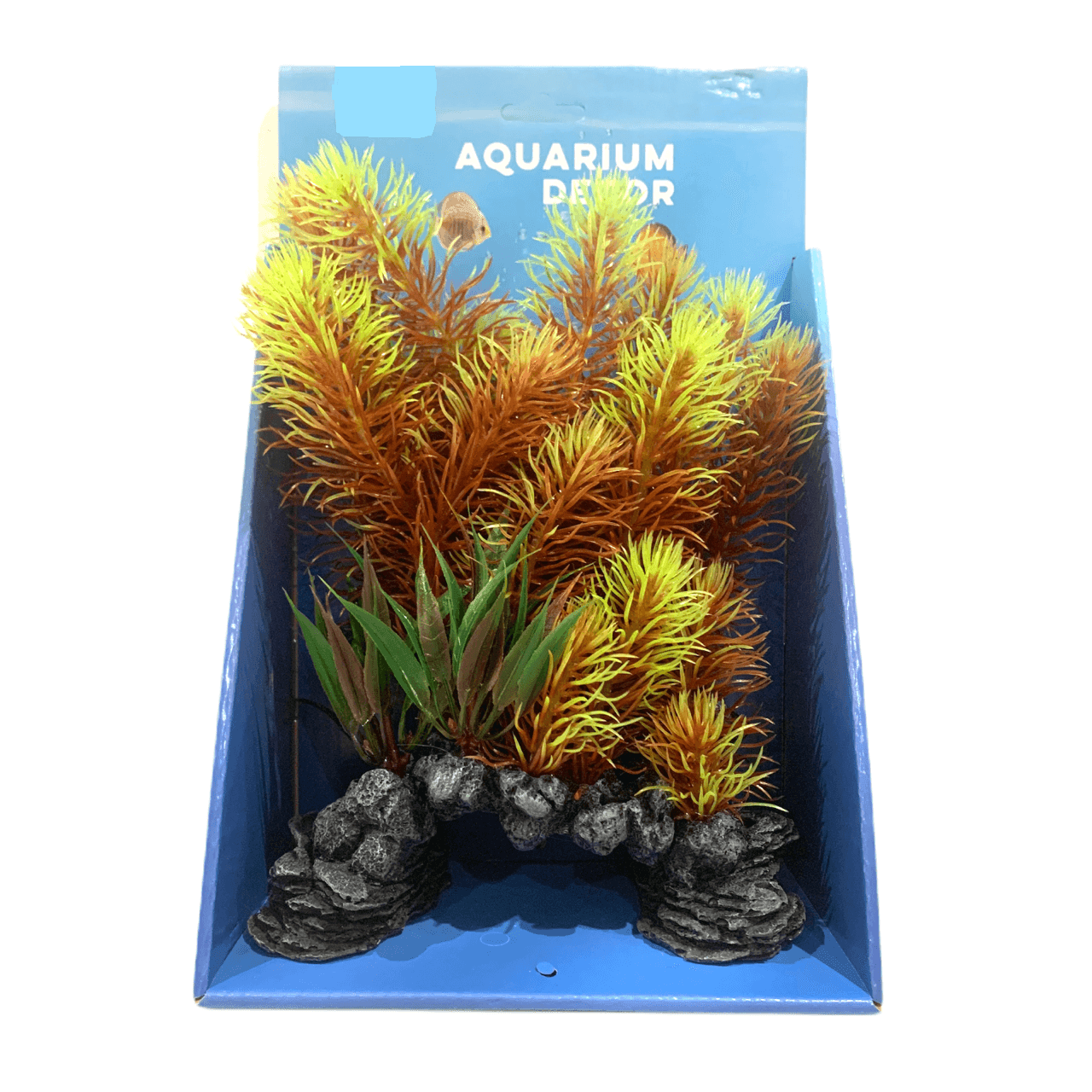 Aquarium Rock Cave Ornament with Plant 26cm (#13) - Amazing Amazon