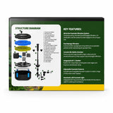All-in-One Fountain Filtration System with UV-C clarifier, ceramic bio-media, and LED light for aquariums