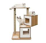 Catit Vesper Double Walnut Cat Twin Home with Platform - Amazing Amazon