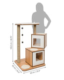 Catit Vesper Double Walnut Cat Twin Home with Platform - Amazing Amazon