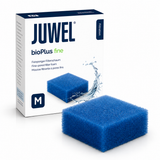 Juwel bioPlus fine blue fine-pored filter foam for aquarium filtration, shown with packaging