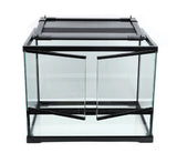 Glass reptile terrarium 30x30x30cm with mesh top and front opening doors