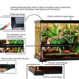 Deluxe reptile terrarium 30x30x30cm with cable hole, mesh top, and ventilation features