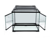 Glass reptile terrarium 30x30x30cm with front opening doors and mesh top