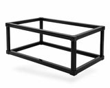 Black metal aquarium or reptile terrarium frame, empty, on white background