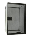 Black mesh reptile enclosure with front access door, ideal for Australian reptiles and terrarium setups.