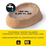 Exo Terra sand-glazed ceramic reptile food and water bowl, 185ml capacity.