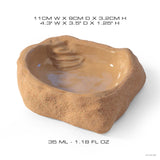 Small Exo Terra terrarium dish for reptile food and water with natural rock texture