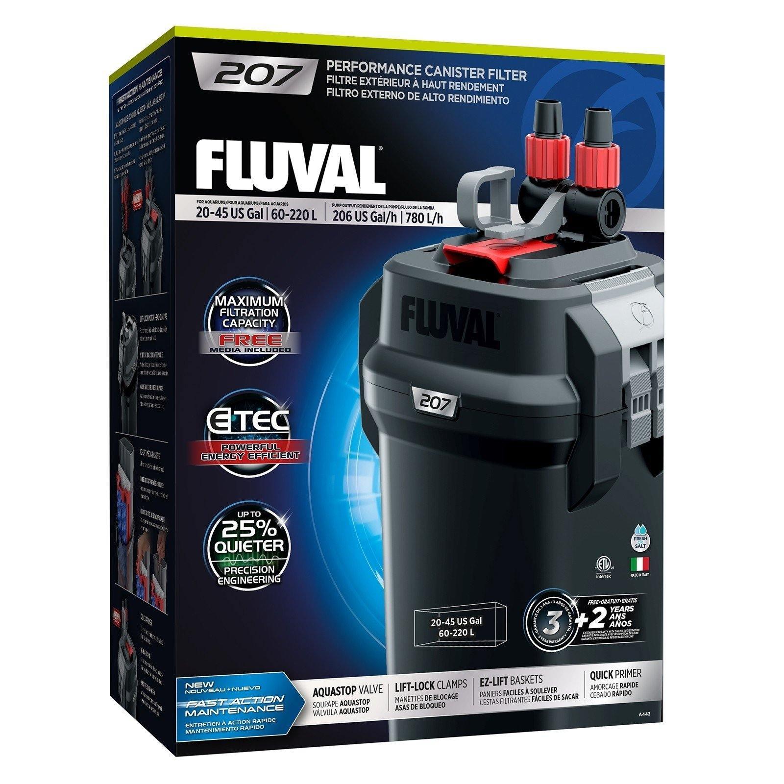Fluval 207 Aquarium Canister Filter with Free Phosphate Pad - Amazing Amazon