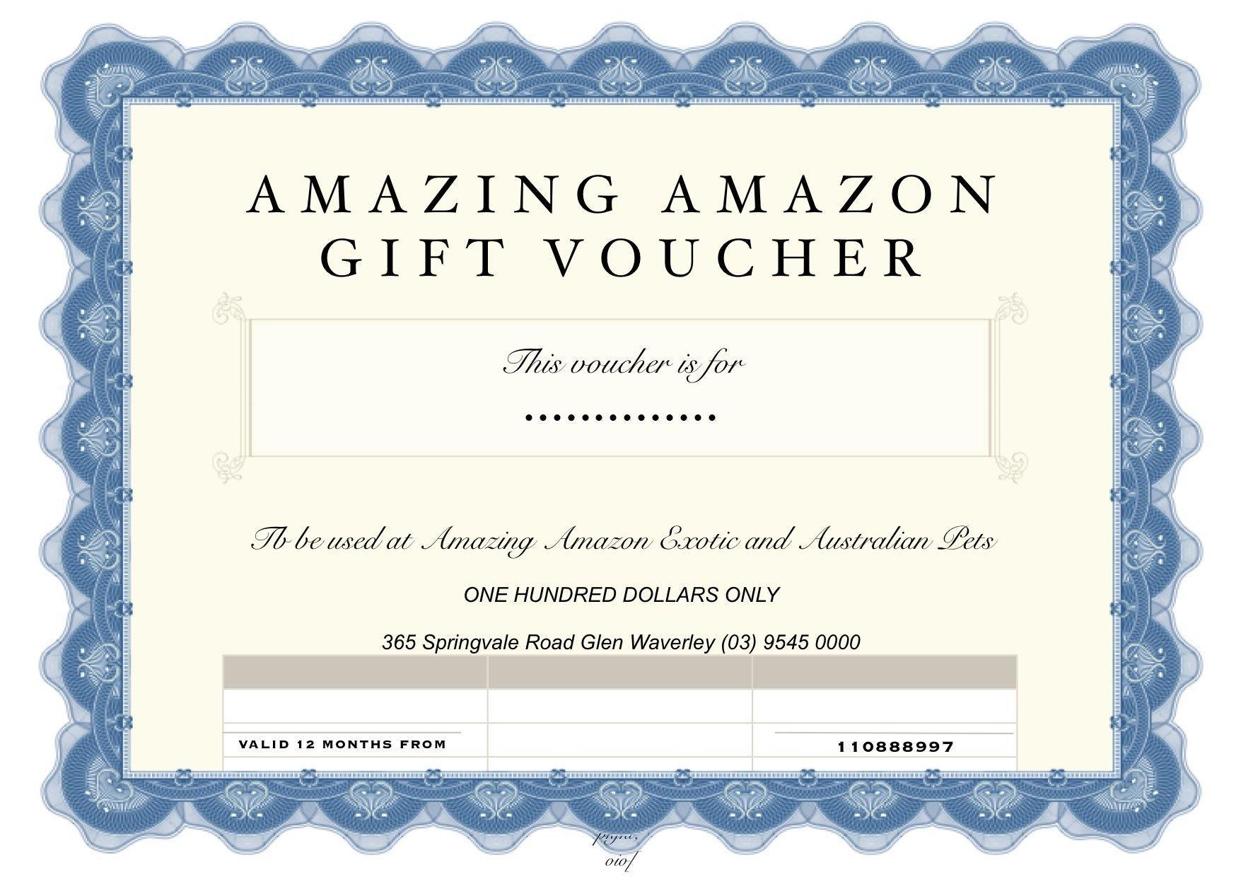 Gift Voucher $100 FREE DELIVERY - Amazing Amazon