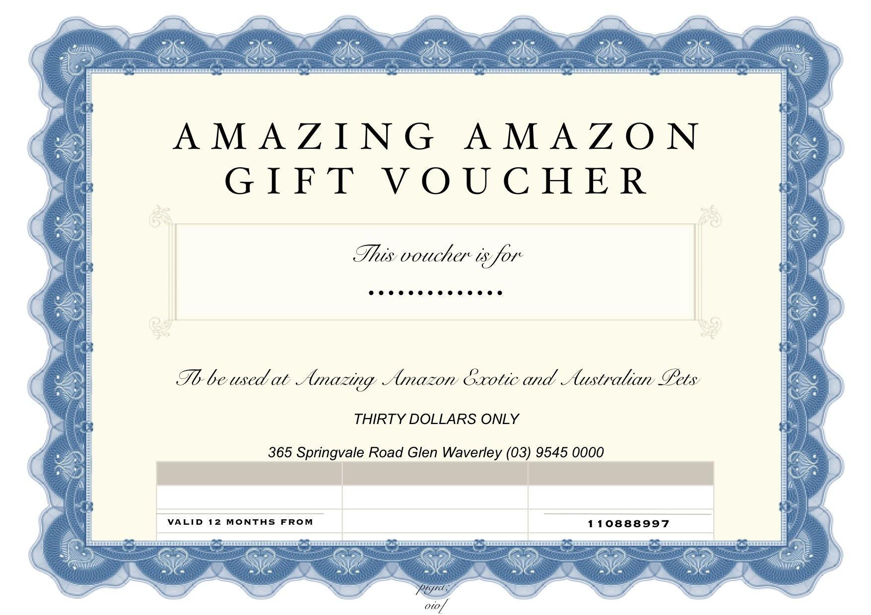 Gift Voucher $30 FREE DELIVERY - Amazing Amazon