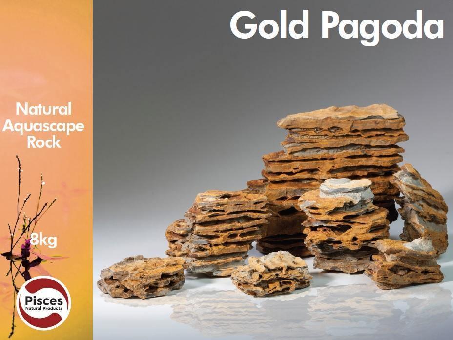 Gold Pagoda Aquarium Rock Set Pisces Aquascape - Amazing Amazon