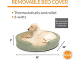 K & H Themo Snuggly Heated Dog Bed Sage 65x50cm 6w - Amazing Amazon