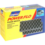 Laguna Power Flo foam media filter sponge for aquarium filtration shown in yellow and blue packaging