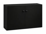 Black two-door cabinet for aquarium or reptile enclosure storage
