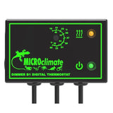 Microclimate B1 dimming digital thermostat for reptile enclosures, black with green display.