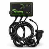 Digital reptile enclosure thermostat with display, power cord, and control knob for aquariums