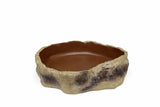 Extra large deep reptile food and water bowl with natural rock-like design
