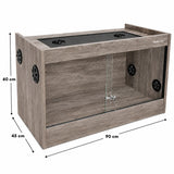 Reptile One 90cm x 45cm x 60cm wooden reptile enclosure with glass front and ventilation ports