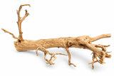 Natural driftwood branch for aquarium or reptile enclosure decor, isolated on white background