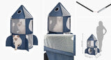 Vesper Rocket Cat Home Blue 90 x 90 x 50cm - Amazing Amazon