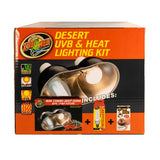 Zoo Med Desert UVB and Heat Lighting Kit with dual lamp fixture for reptile terrariums